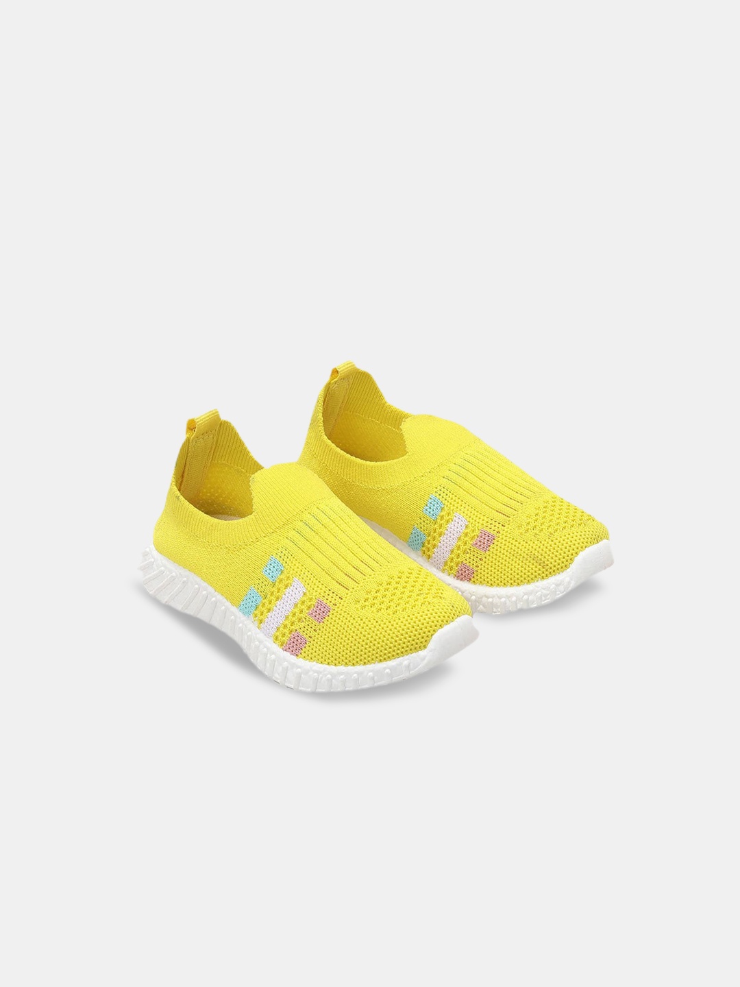 

Hopscotch Kids Woven Design Slip-On Sneakers, Yellow