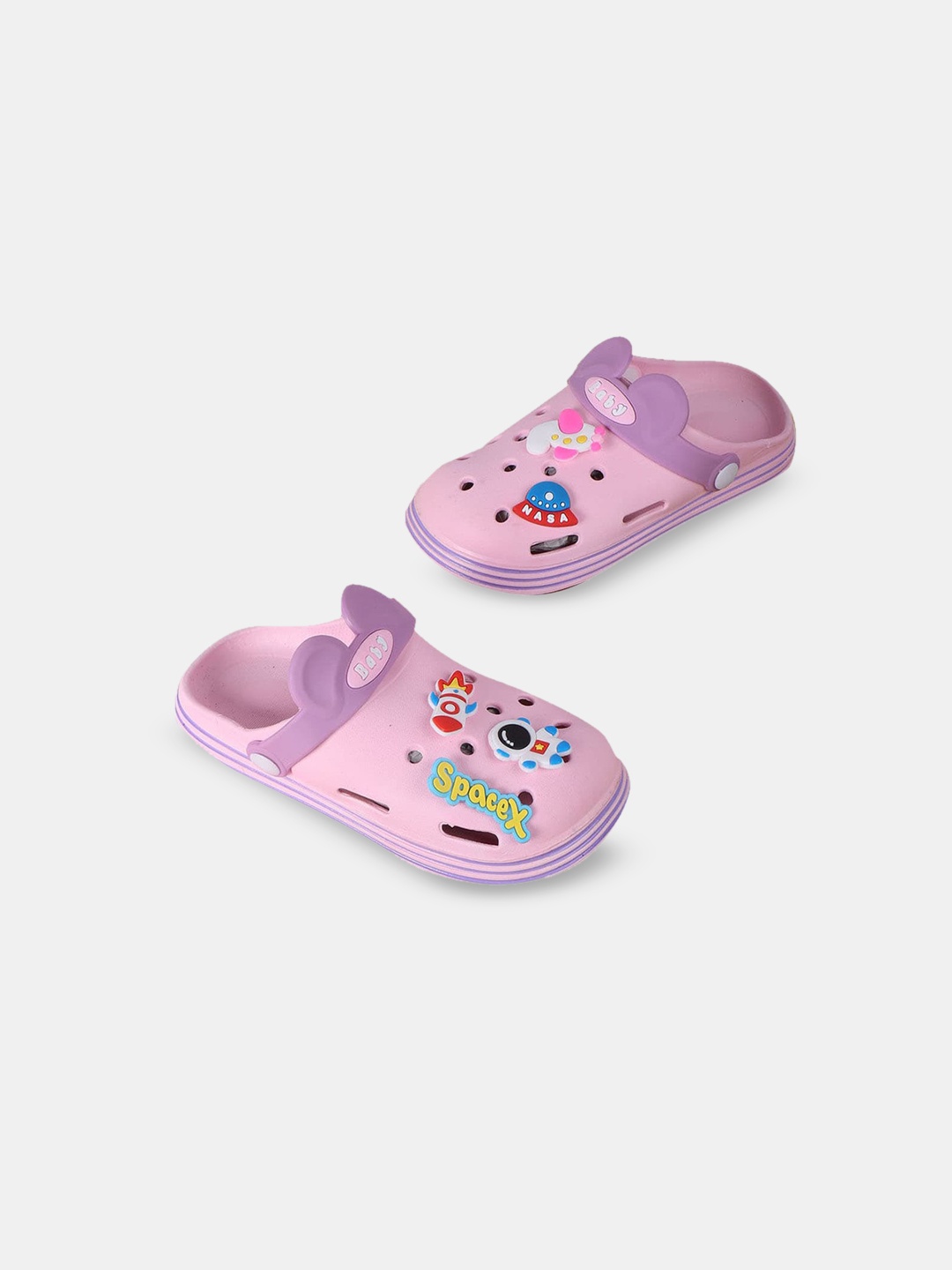 

Hopscotch Girls Applique Embellished Clogs, Pink