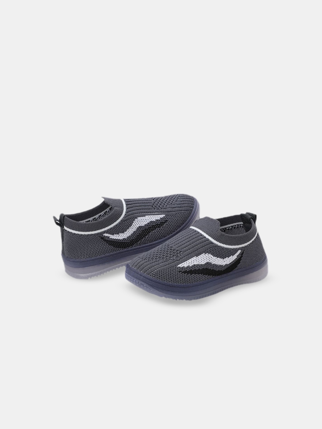 

Hopscotch Kids Woven Design LED Slip-On Sneakers, Grey