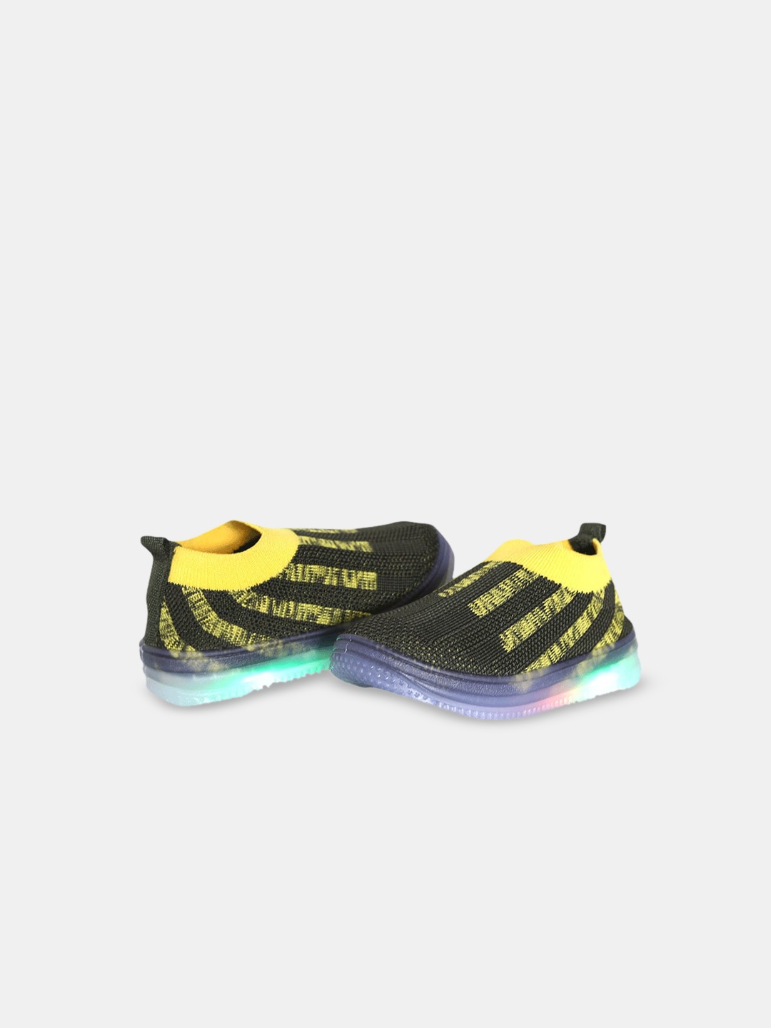 

Hopscotch Kids Striped LED Slip-On Sneakers, Black