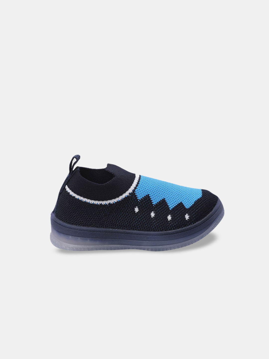 

Hopscotch Kids Colourblocked LED Slip-On Sneakers, Black