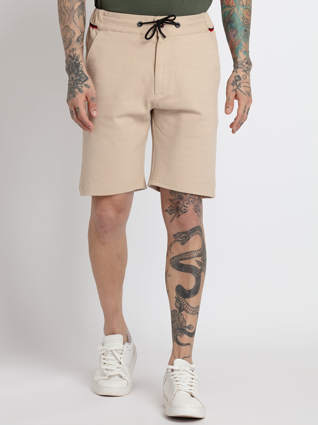 

Status Quo Men Cotton Shorts, Beige