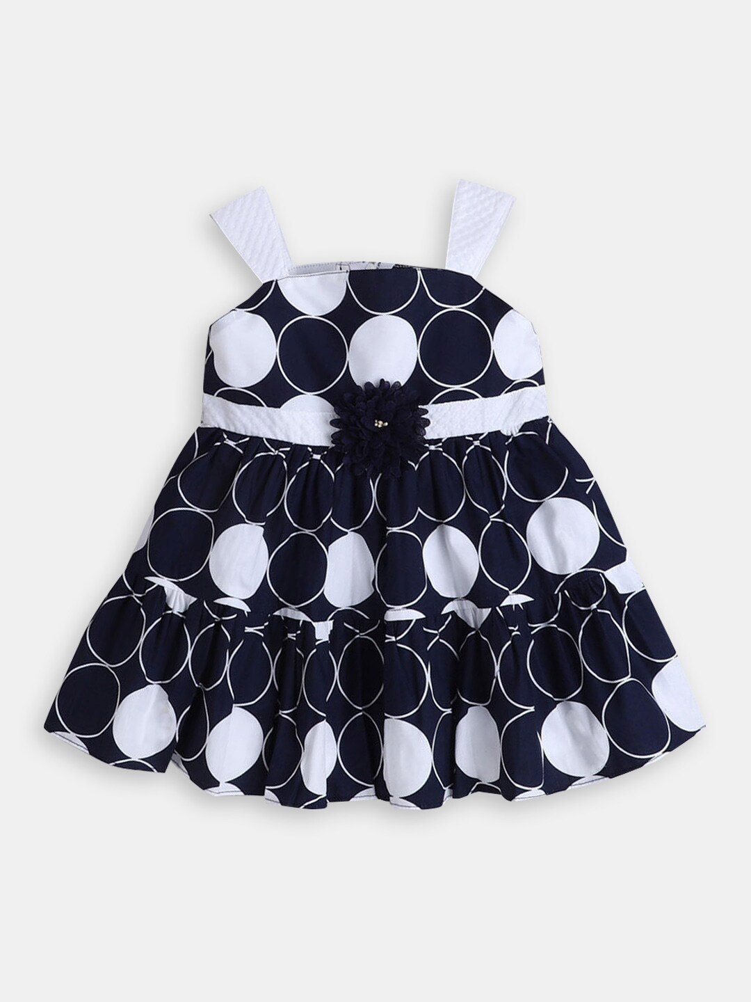 

Hopscotch Girls Printed Cotton A-line Dress, Blue