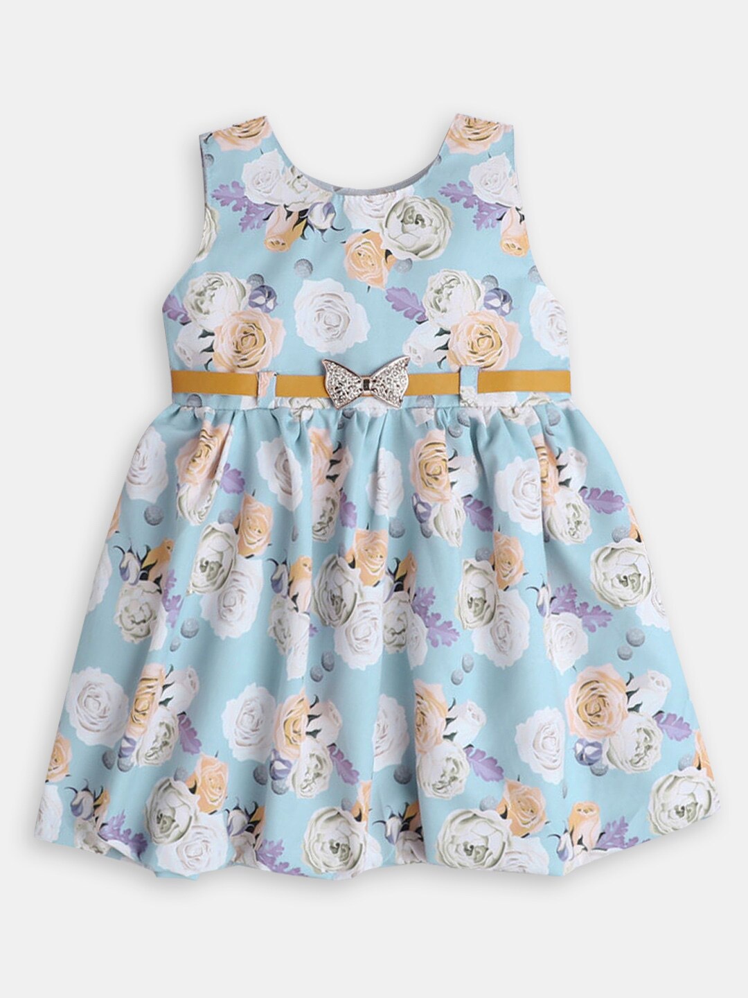 

Hopscotch Floral Printed Fit & Flare Dress, Blue