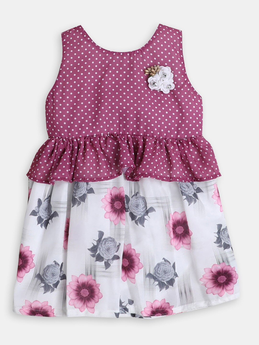 

Hopscotch Floral Printed Fit & Flare Dress, Purple