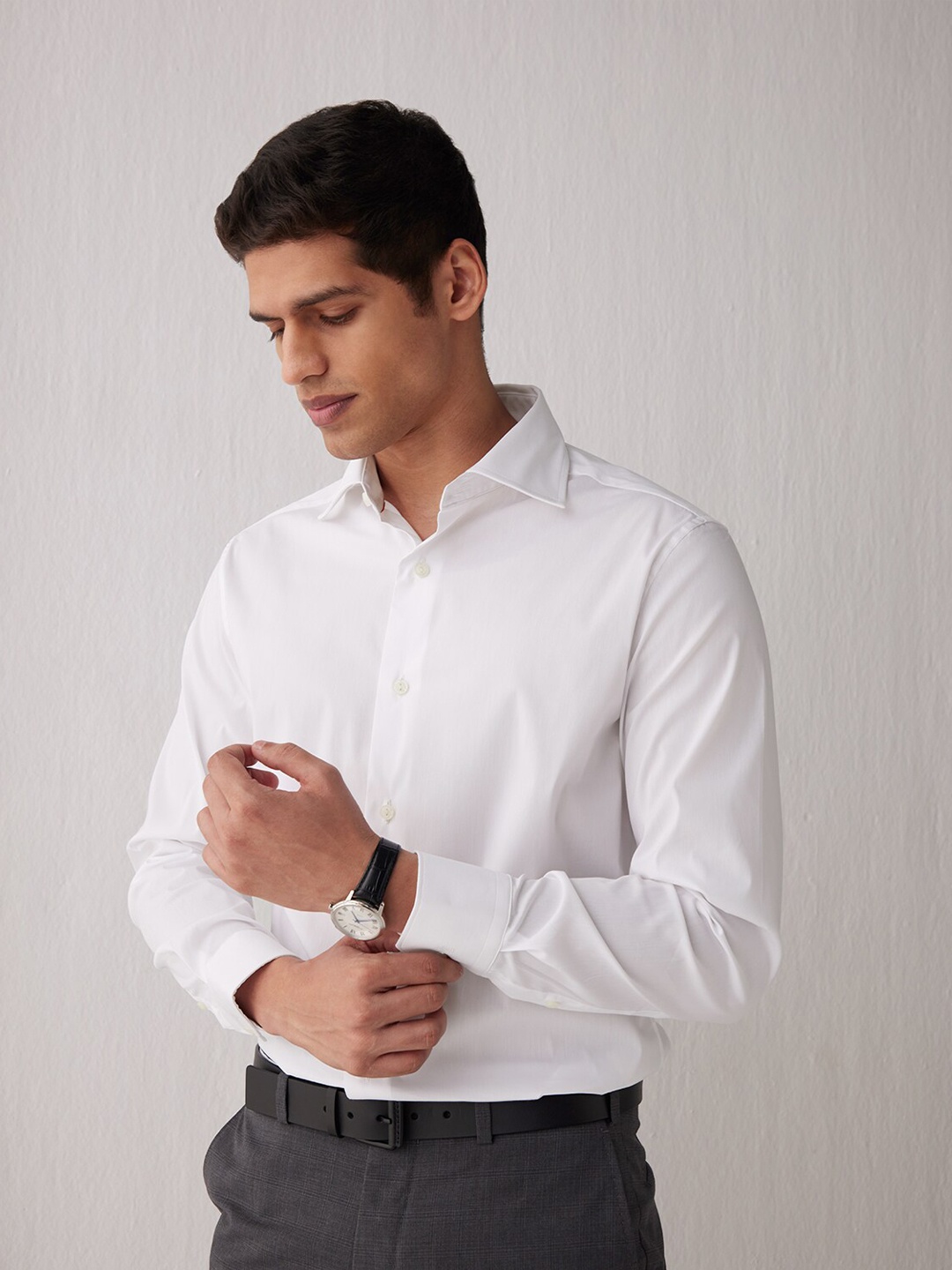 

Andamen Men Classic Formal Cotton Shirt, White