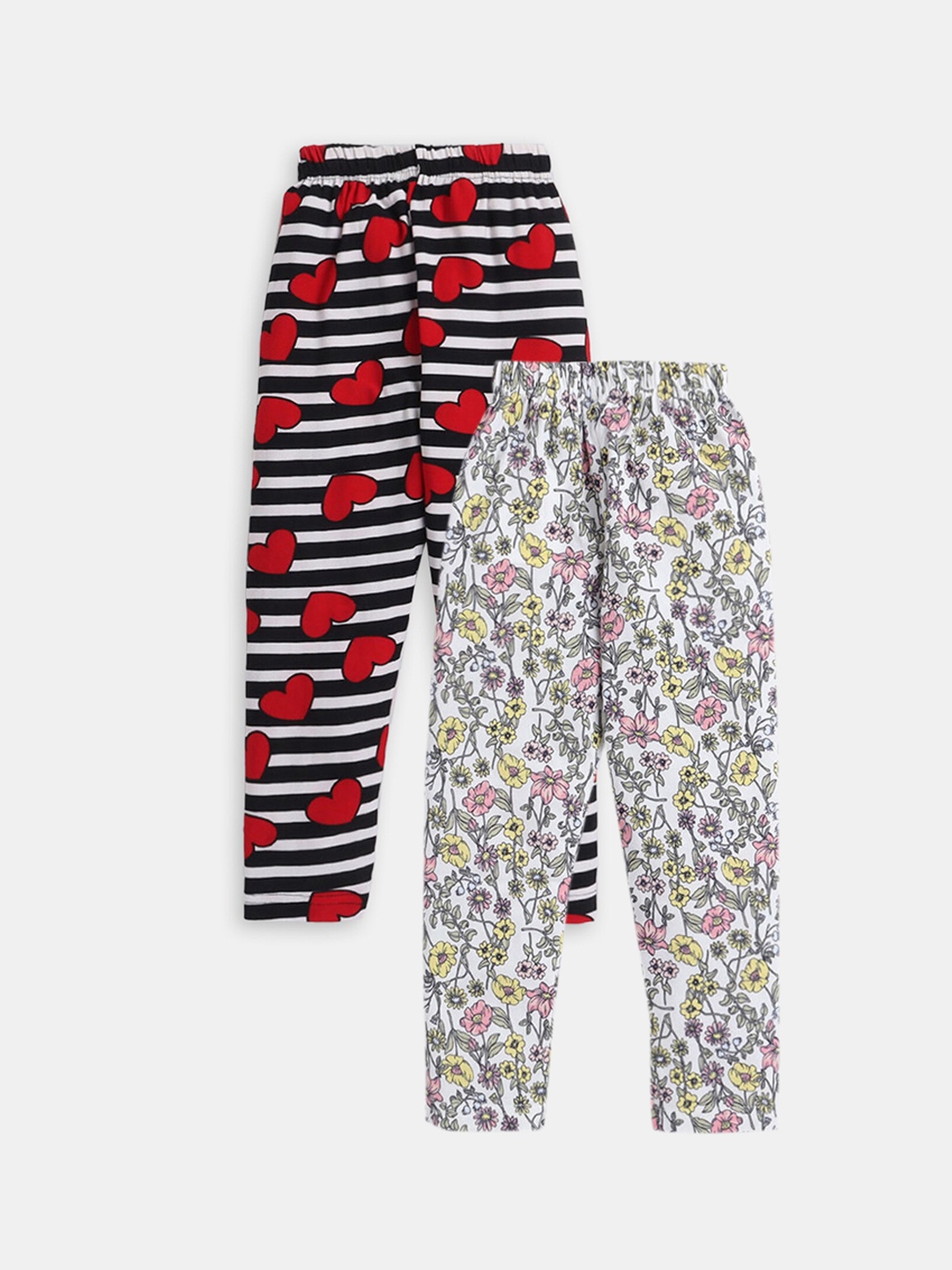 

Hopscotch Girls Pack Of 2 Printed Cotton Lounge Pants, White