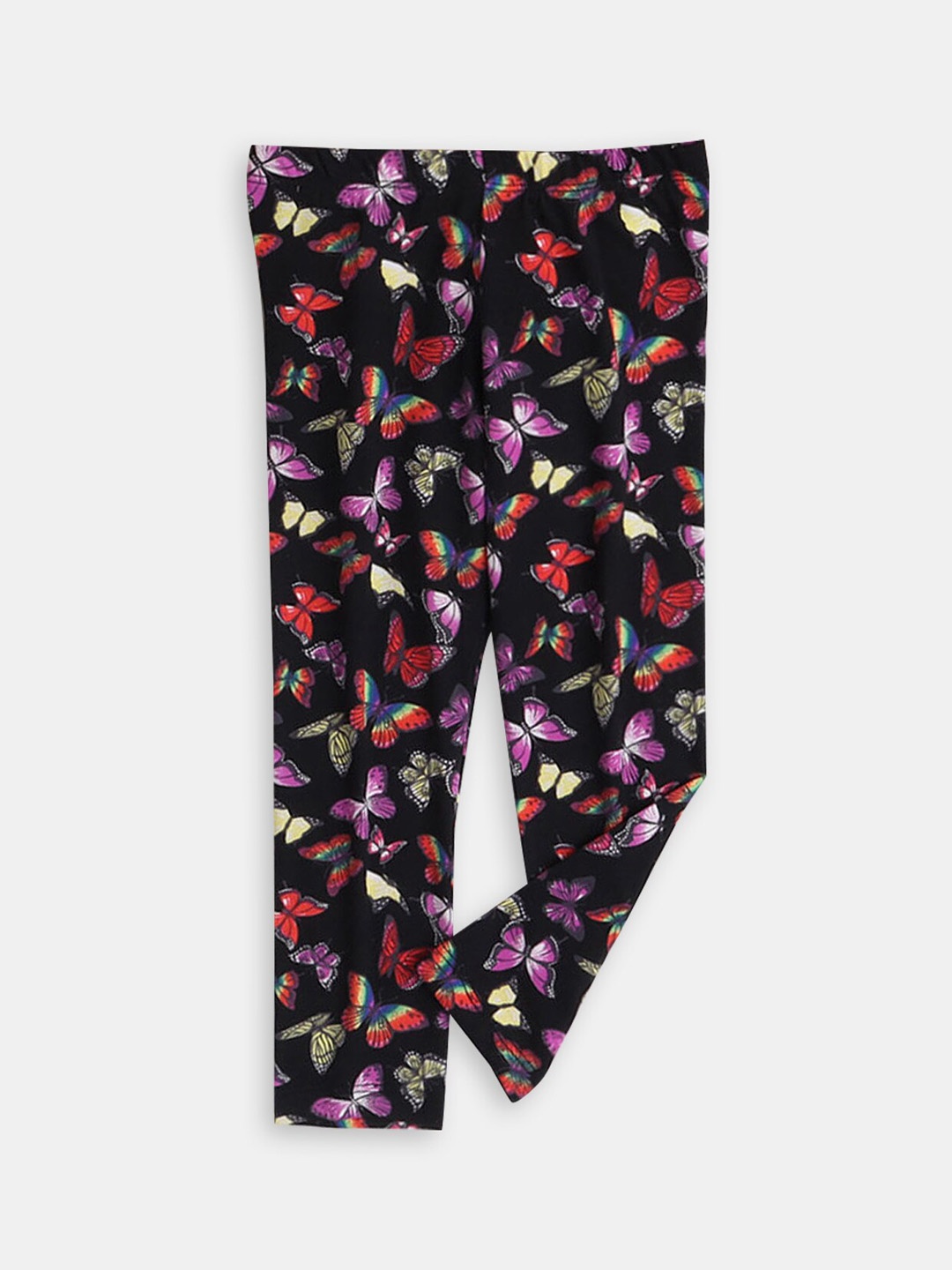 

Hopscotch Girls Printed Ankle Length Leggings, Black