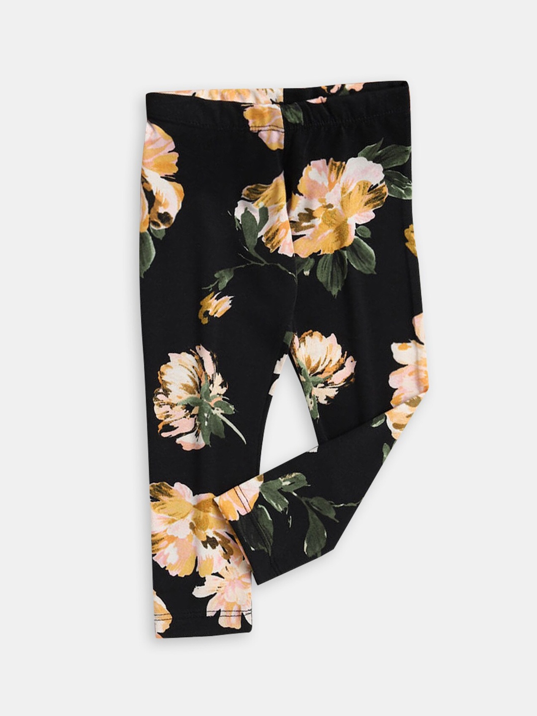 

Hopscotch Girls Printed Ankle Length Leggings, Black
