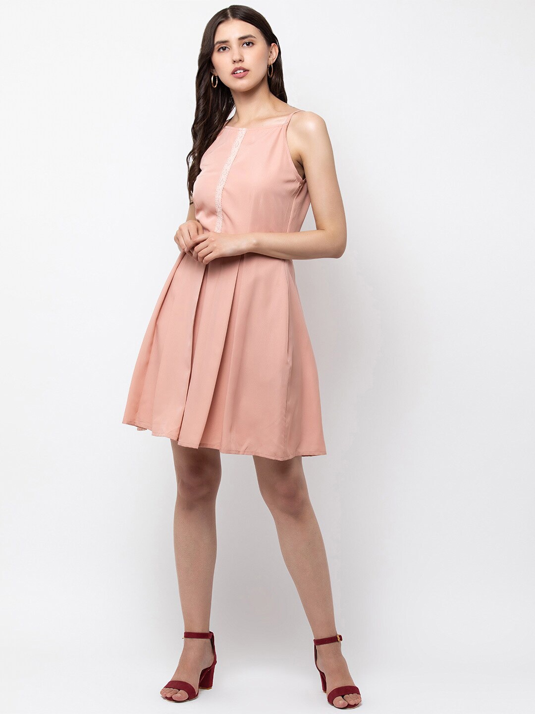 

DODO & MOA Shoulder Straps Dress, Peach