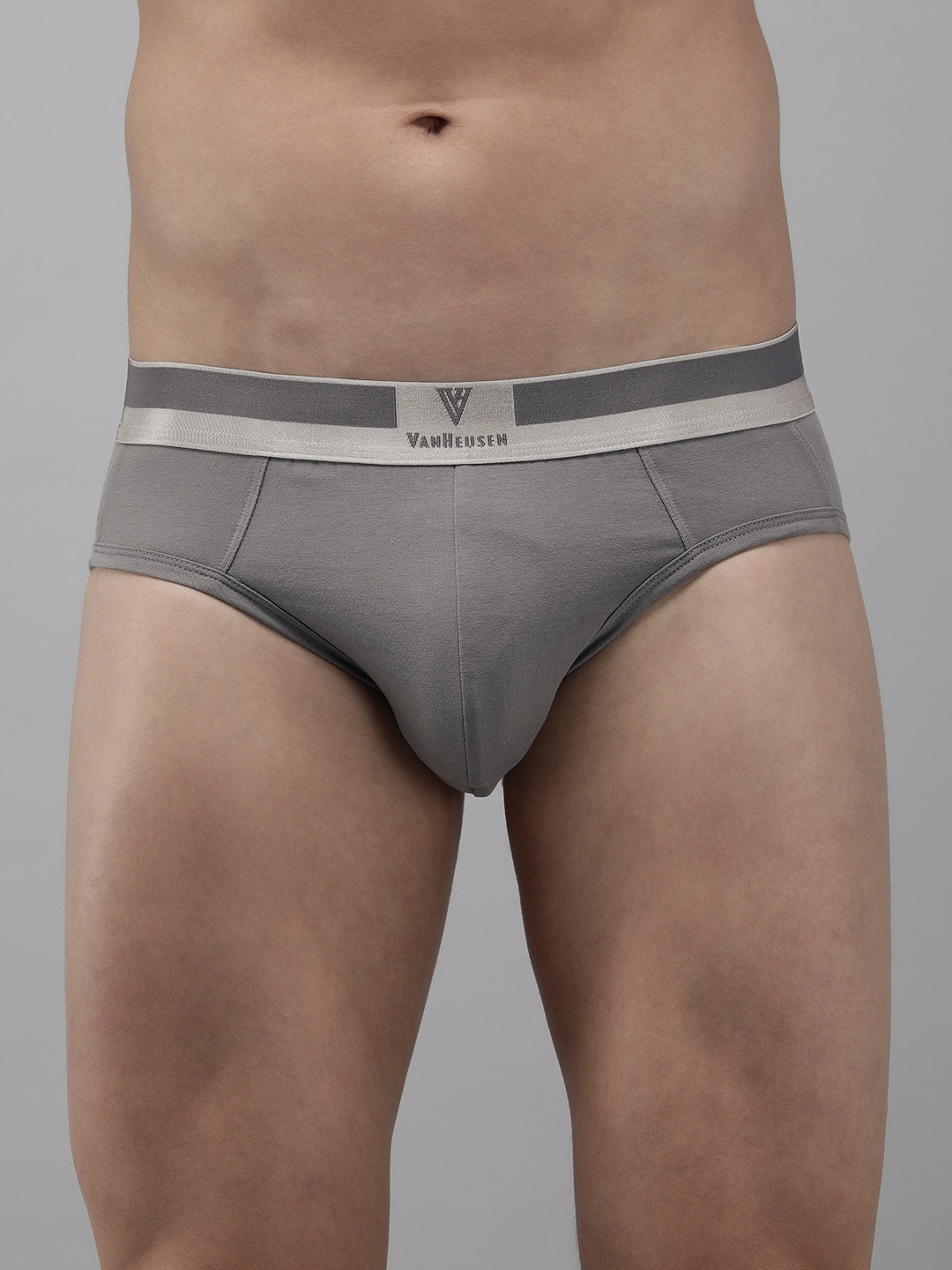 

Van Heusen Men Quite Shade Solid Colour Fresh Ultra Soft Brief IH6BR1PQS20002, Grey