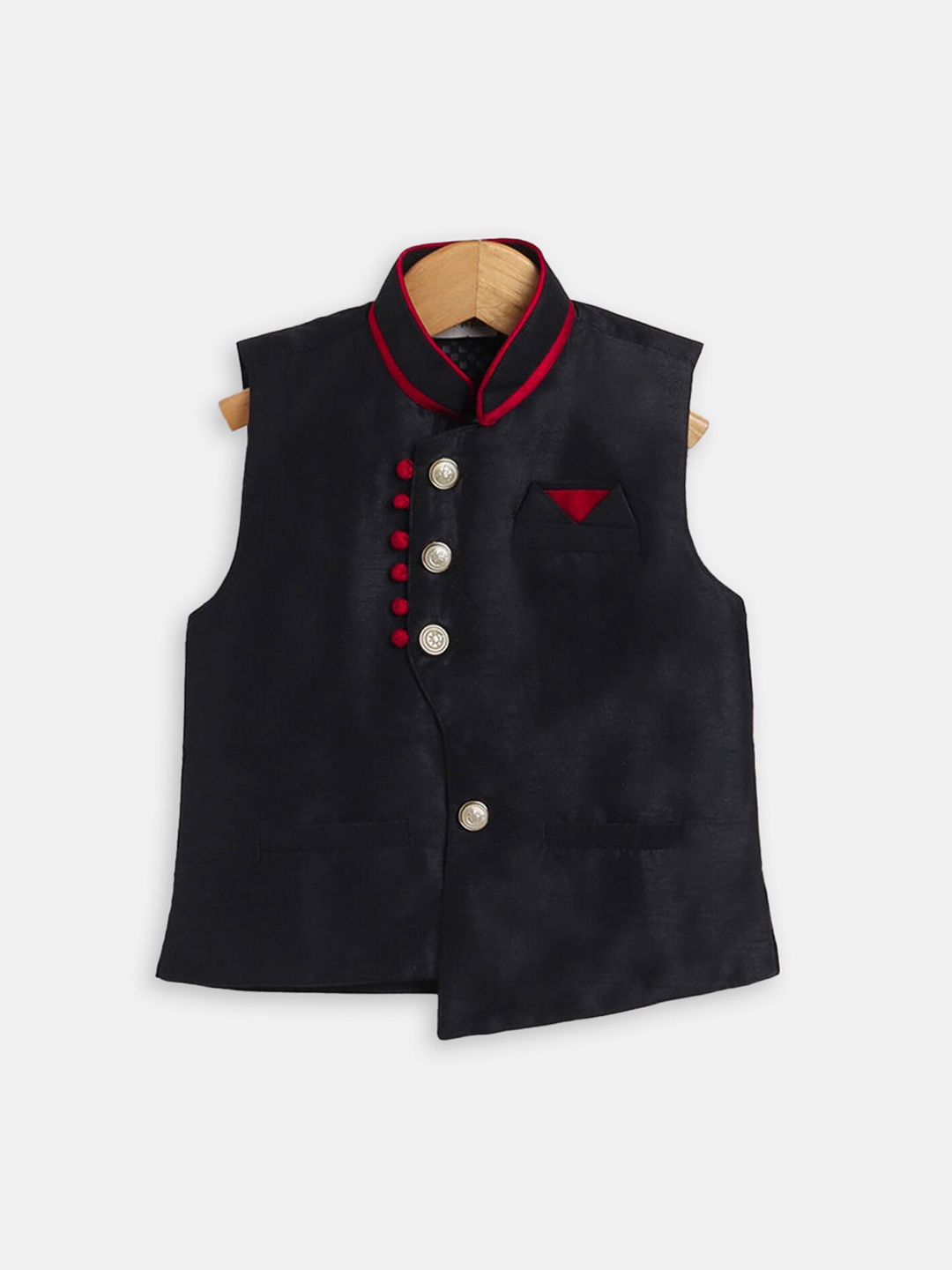 

Hopscotch Boys Sleeveless Loose Fit Waistcoat, Black
