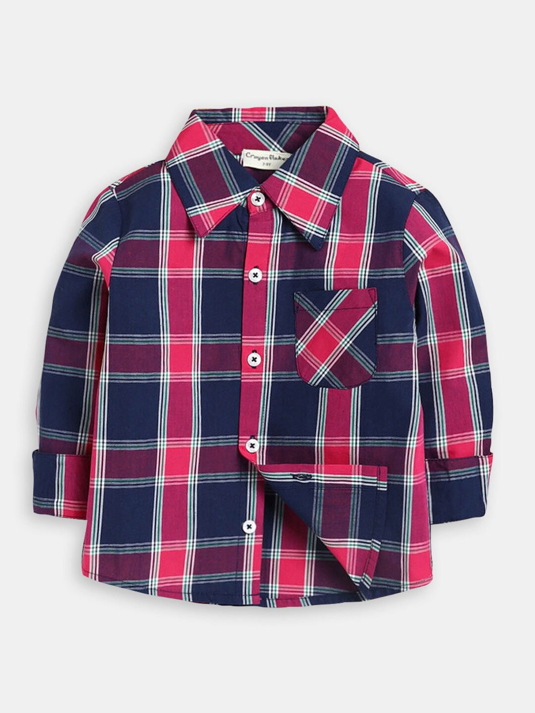 

Hopscotch Boys Tartan Checks Checked Casual Cotton Shirt, Blue