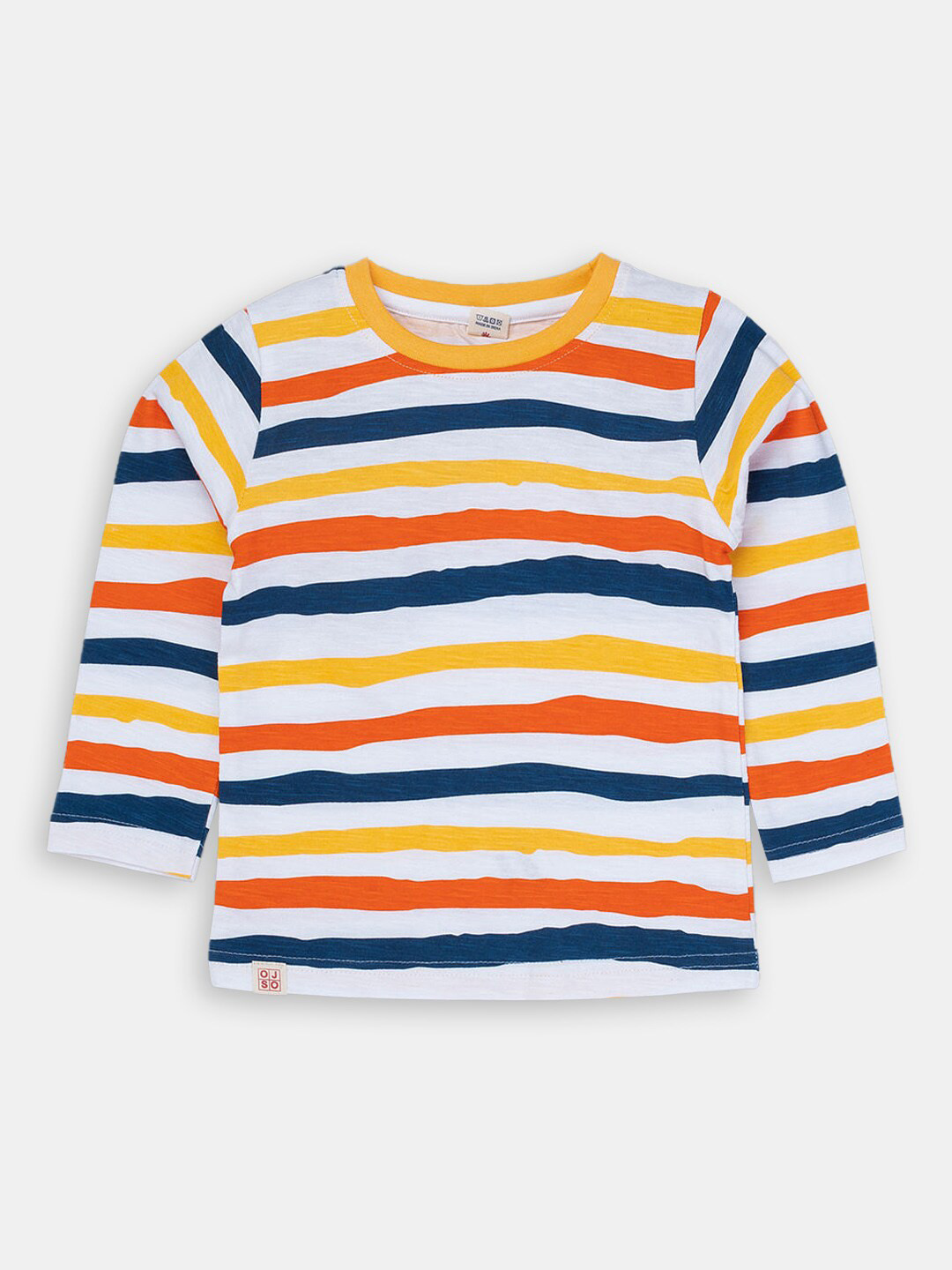 

Hopscotch Boys Striped Cotton T-shirt, White