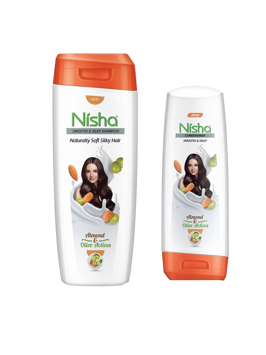 

Nisha Naturally Smooth & Silky Hair Conditioner With Almond & Olive Active 180 ml, White