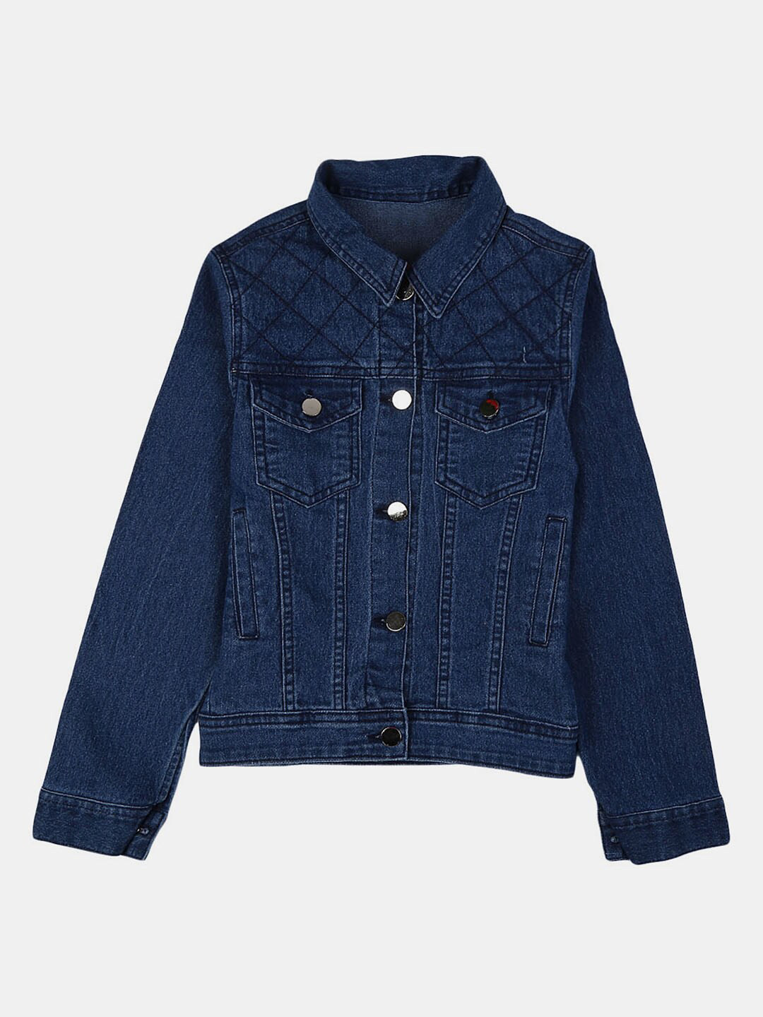

V-Mart Girls Shirt Collar Shirt Style Denim Top, Blue