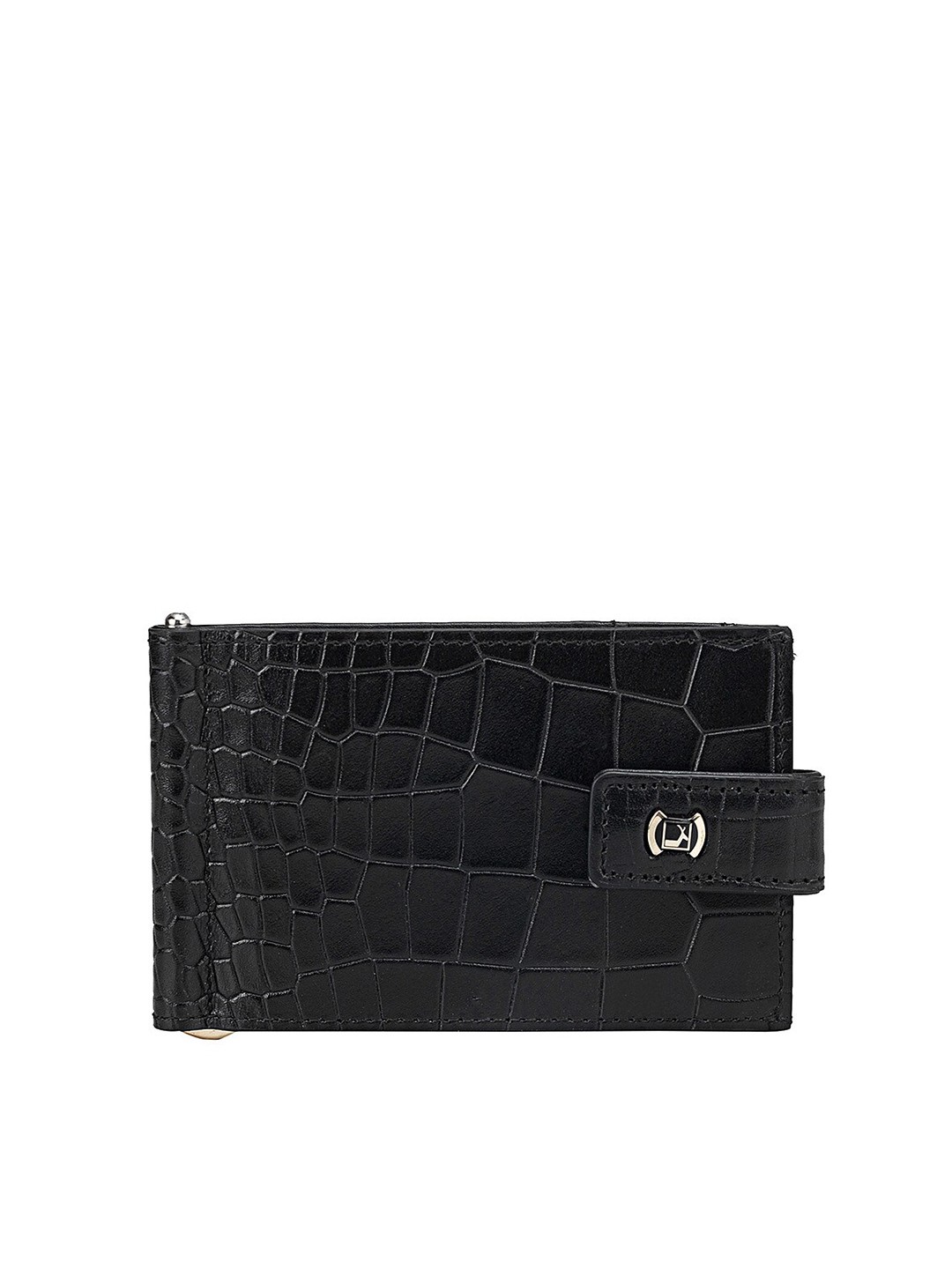 

Da Milano Men Animal Textured Leather Card Holder, Black