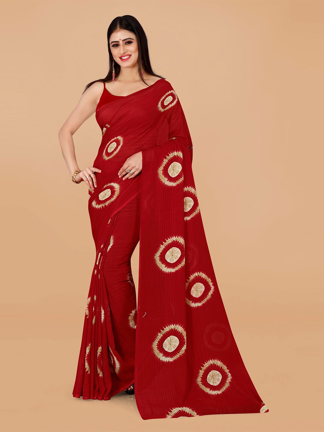 

ANAND SAREES Printed Pure Georgette Saree, Maroon