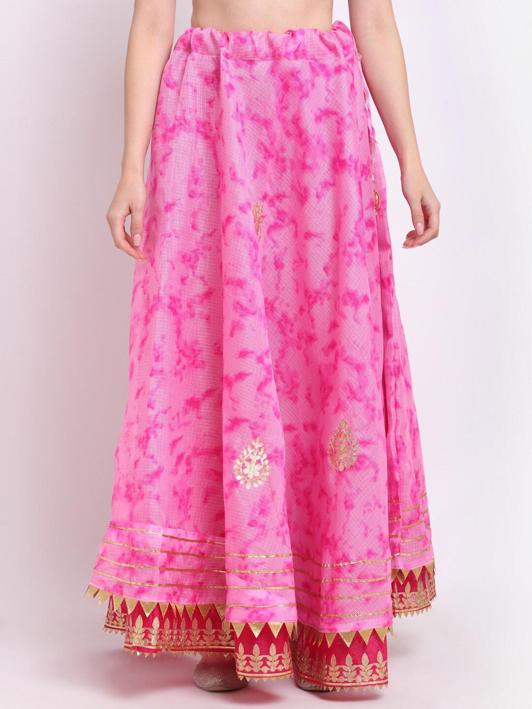 

SOUNDARYA Printed Maxi Length Ethnic Flared Skirt, Pink