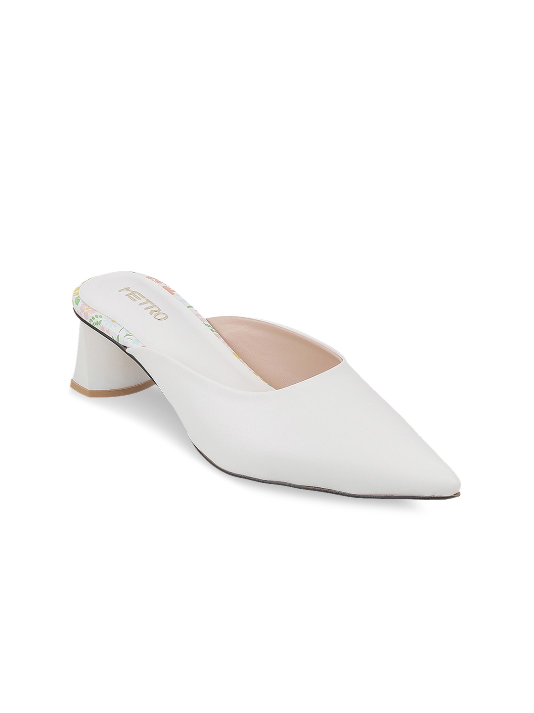 

Metro Block Heel Mules, Off white