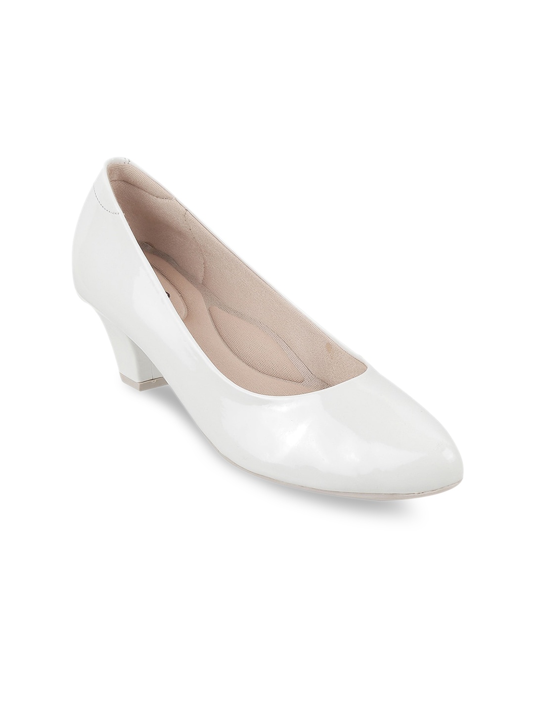 

Metro Clodes Back Block Pumps, White