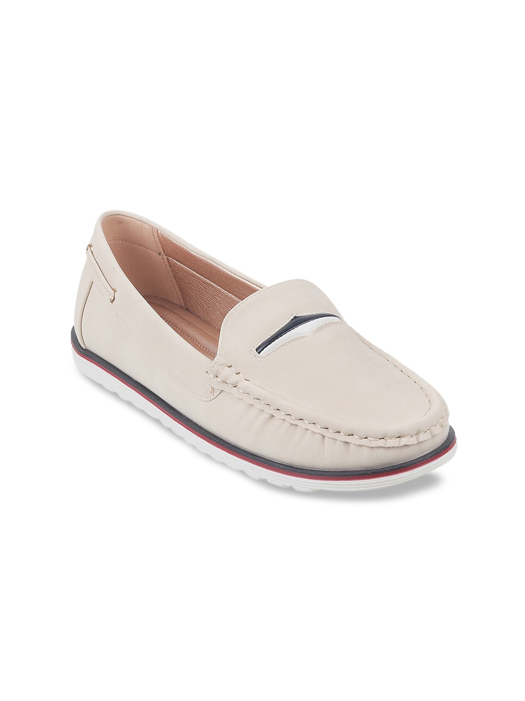 

Metro Women Ballerinas Round Toe Flats, Beige