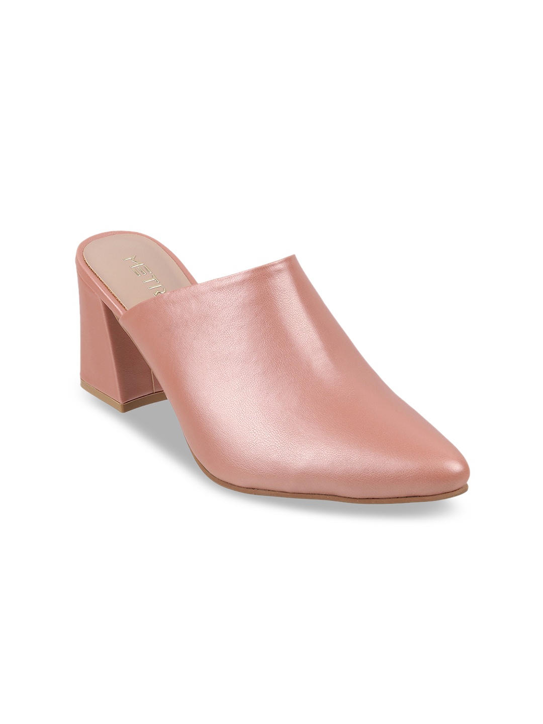 

Metro Open Back Block Mules, Pink