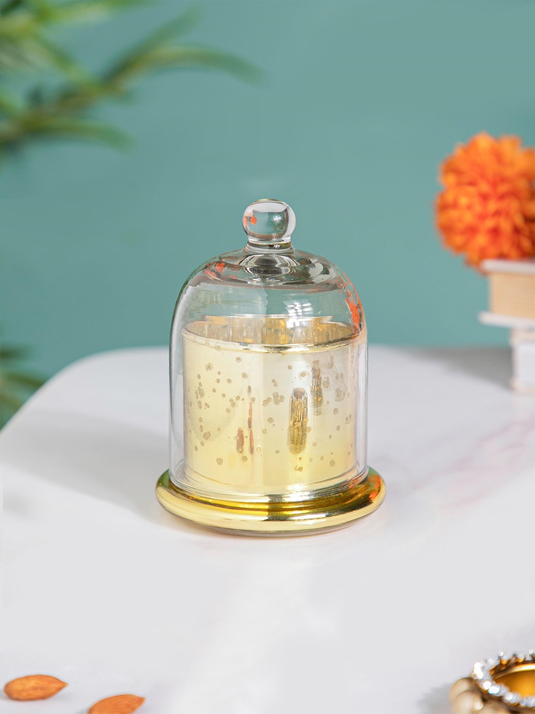 

Nestasia Gold-Toned Bell Jar Glass Candle Holder
