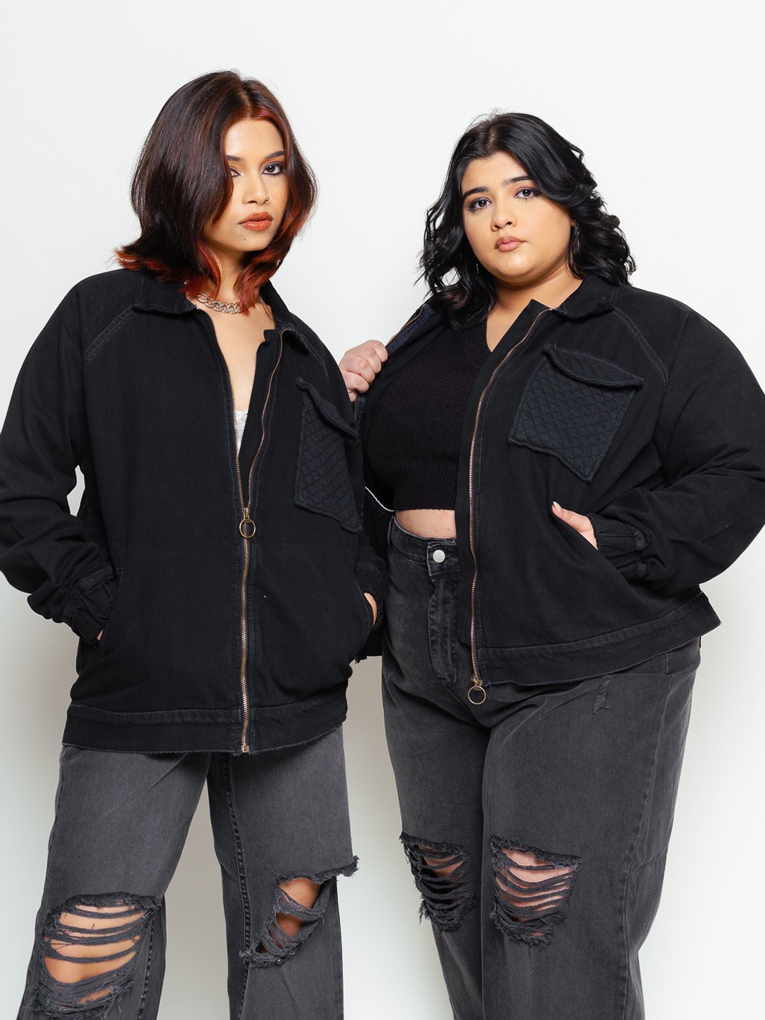 

FREAKINS Women Oversized Pure Cotton Tailored Jacket, Black