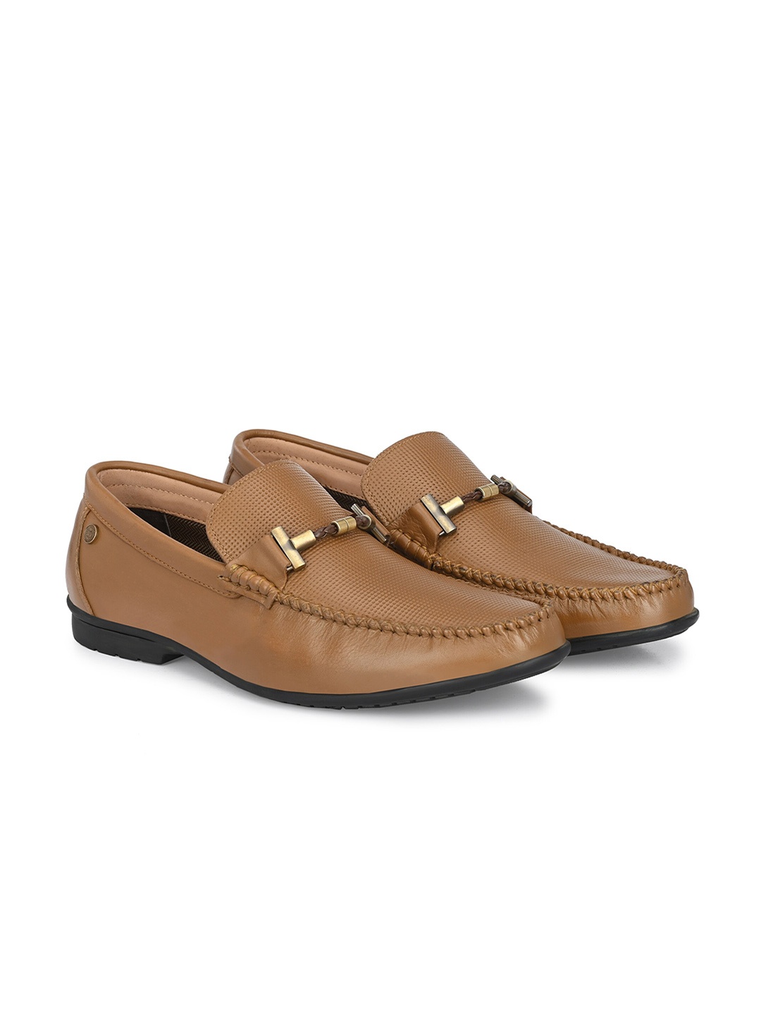 

MONDAIN Men Leather Slip-On Loafers, Tan