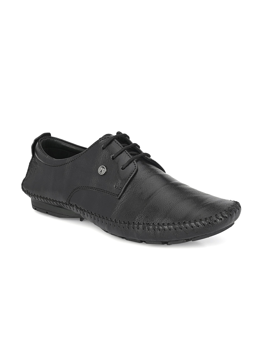 

MONDAIN Men Perforations Lace-Ups Driving Shoes, Black