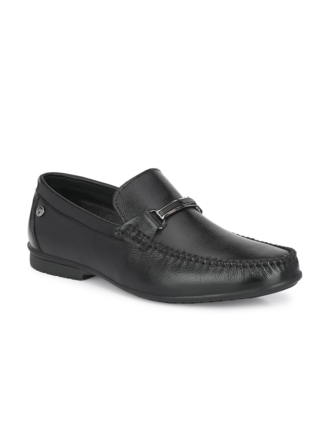 

MONDAIN Men Perforations Slip-On Loafers, Black