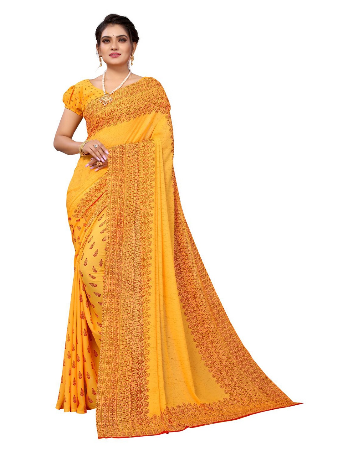 

KALINI Ethnic Motifs Ilkal Saree, Yellow