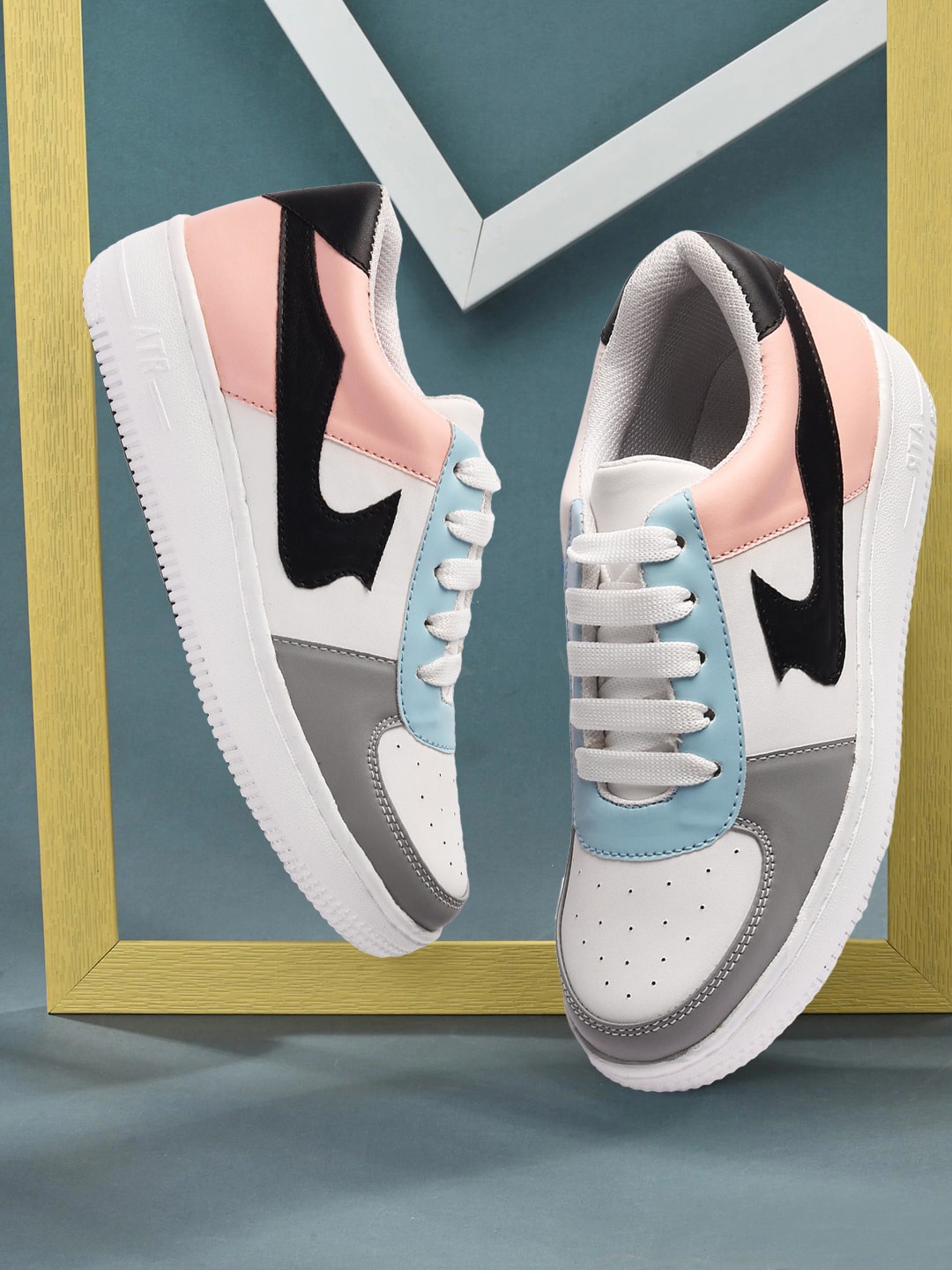 

madam glorious Women Colourblocked Lightweight Sneakers, Multi