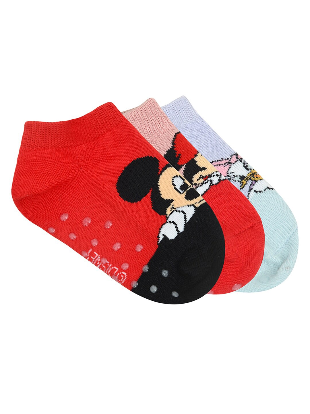 

Balenzia x Disney Girls Pack Of 3 Patterned Ankle-Length Socks, Blue