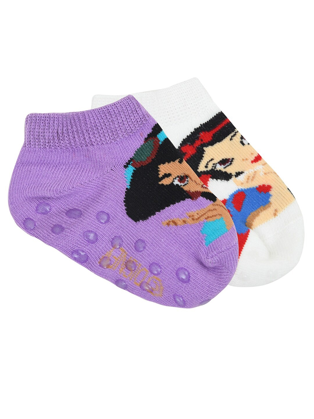 

Balenzia x Disney Girls Pack Of 2 Patterned Ankle-Length Socks, Purple