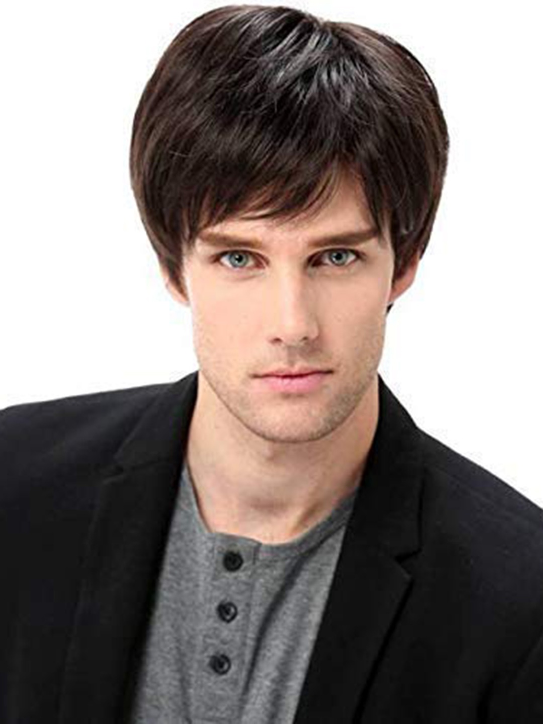 

CHANDERKASH Men Full Head Synthetic Hair Wig - Natural Black Brown