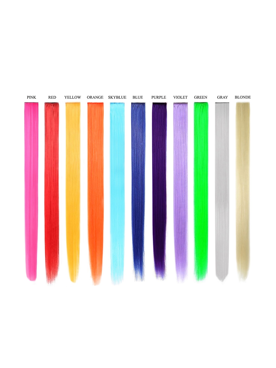 

CHANDERKASH 12 Pieces Straight Long Hair Extensions, Pink