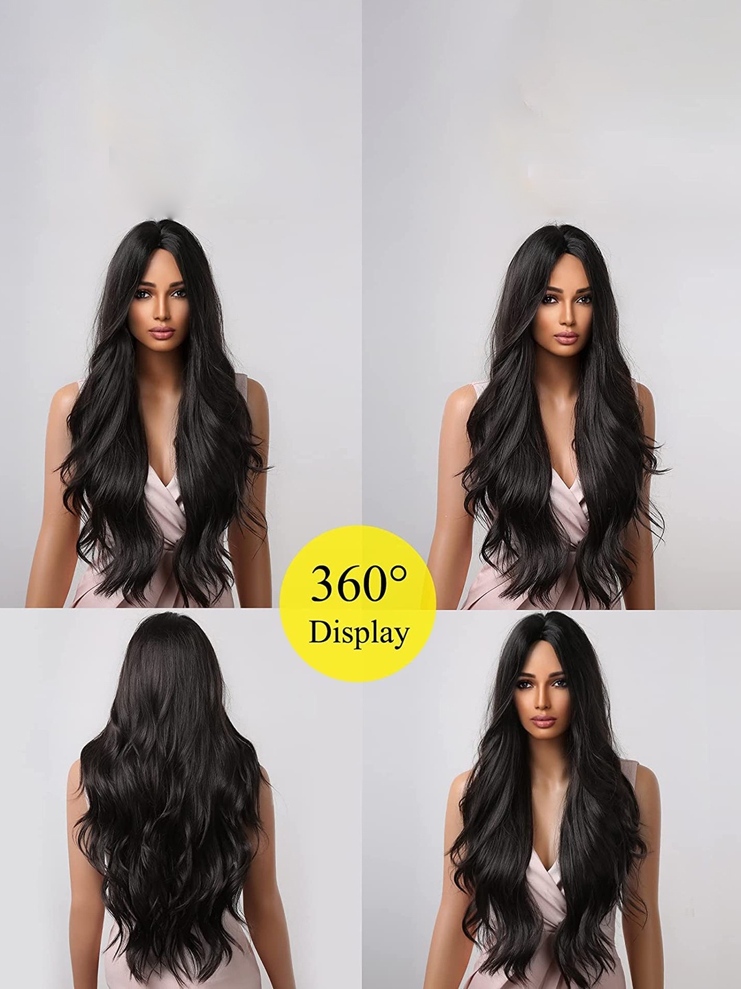 

CHANDERKASH Women 24 Inch Full Head Curly/Wavy Synthetic Hair Extension - Black
