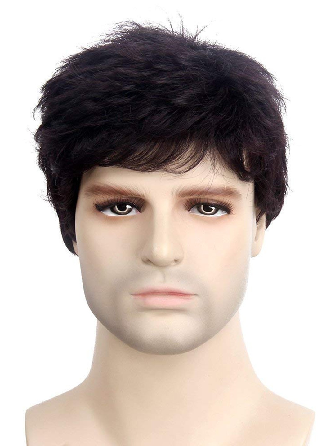 

CHANDERKASH Men Full Head Synthetic Hair Wig Extension - Brown