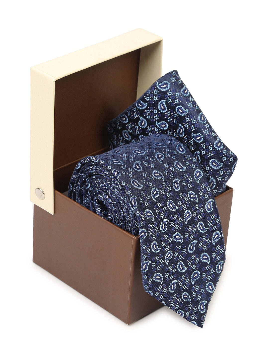 

Hashburys Men Premium Tie and Pocket Square Accessory Gift Set, Navy blue