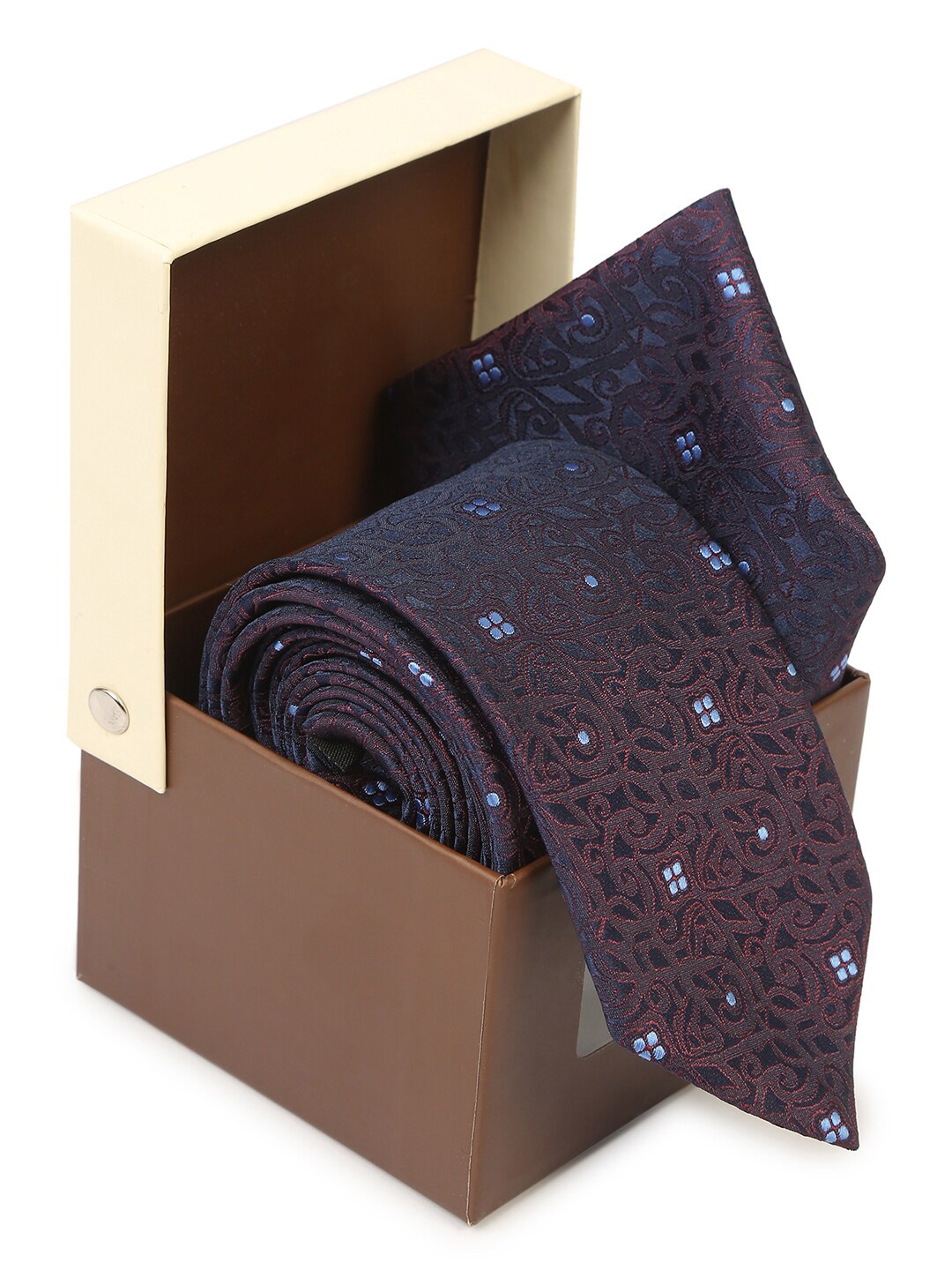 

Hashburys Set Of 2 Tie and Pocket Square Gift Set, Brown