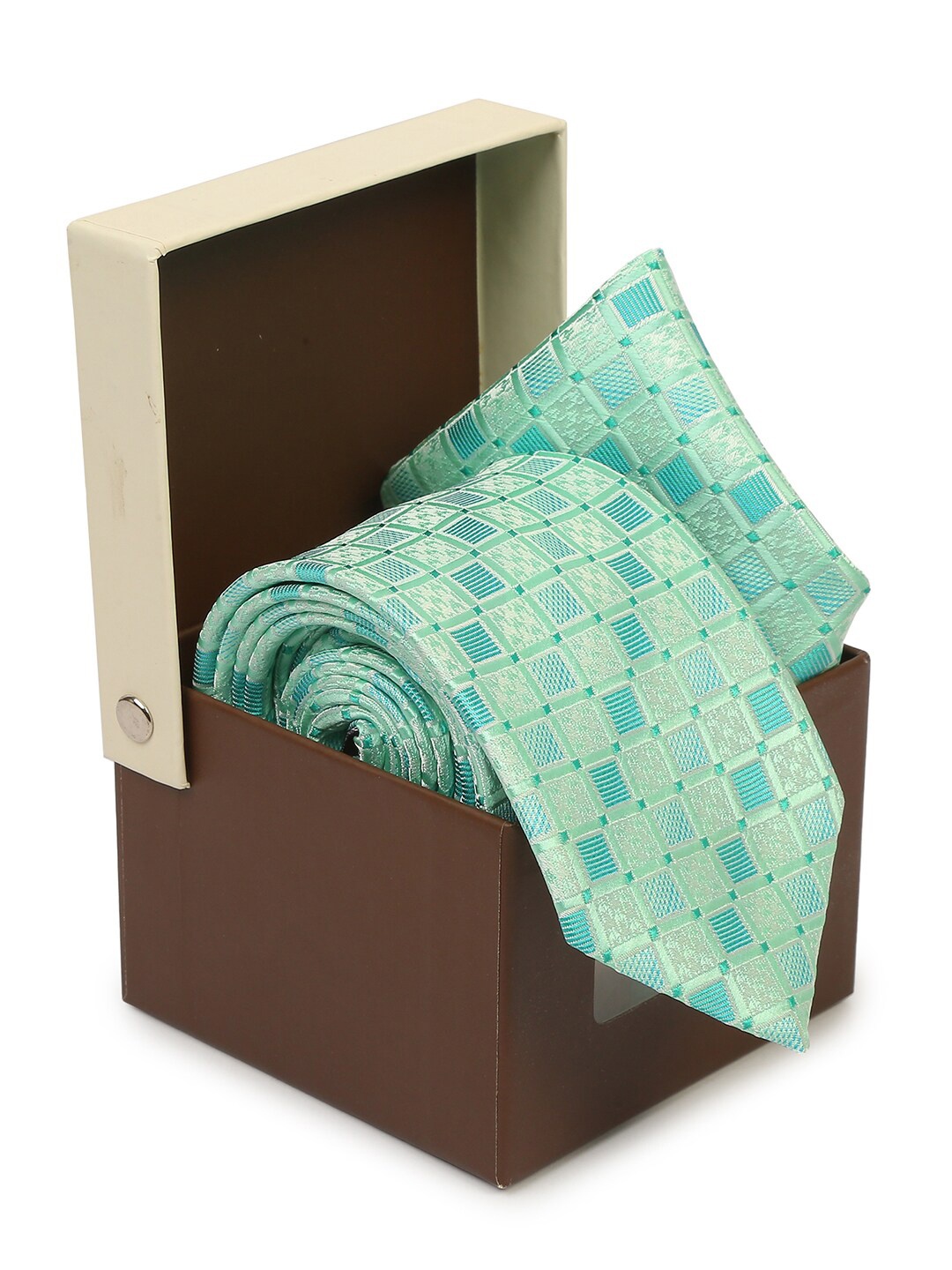 

Hashburys Men Premium Tie and Pocket Square Accessory Gift Set, Green