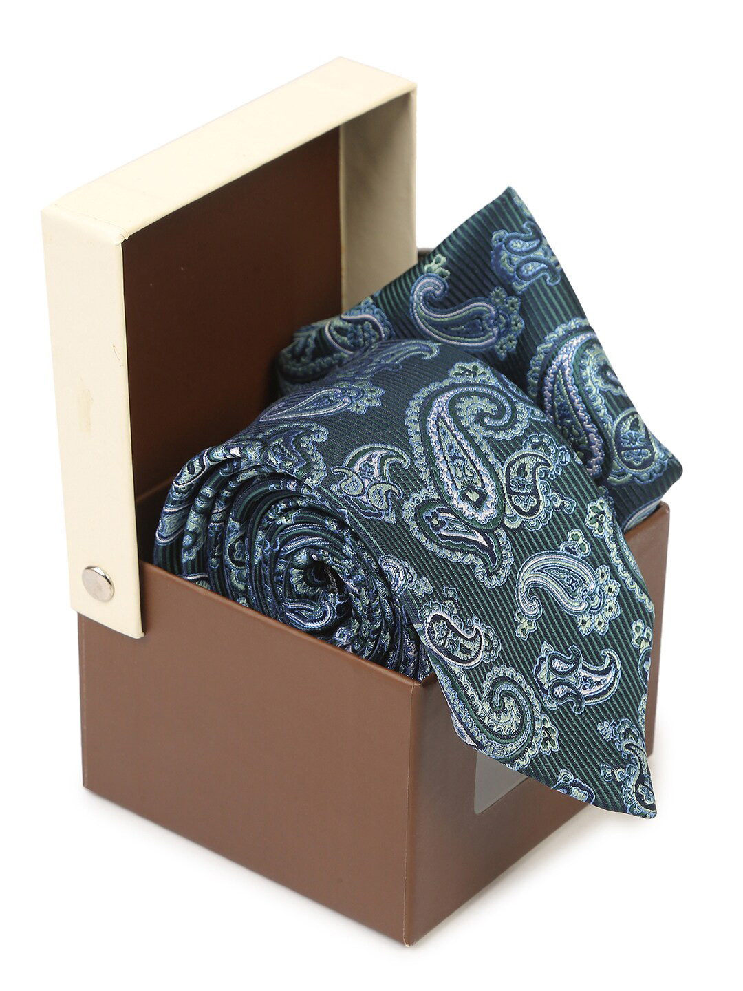 

Hashburys Set Of 2 Tie and Pocket Square Gift Set, Green