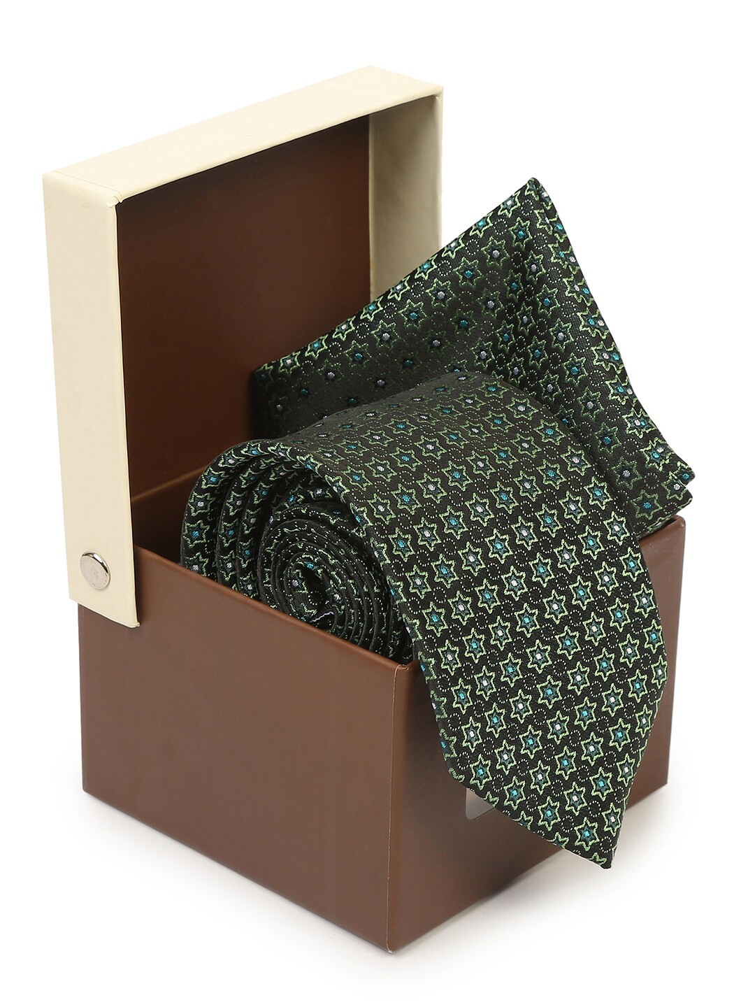 

Hashburys Men Premium Tie and Pocket Square Accessory Gift Set, Olive