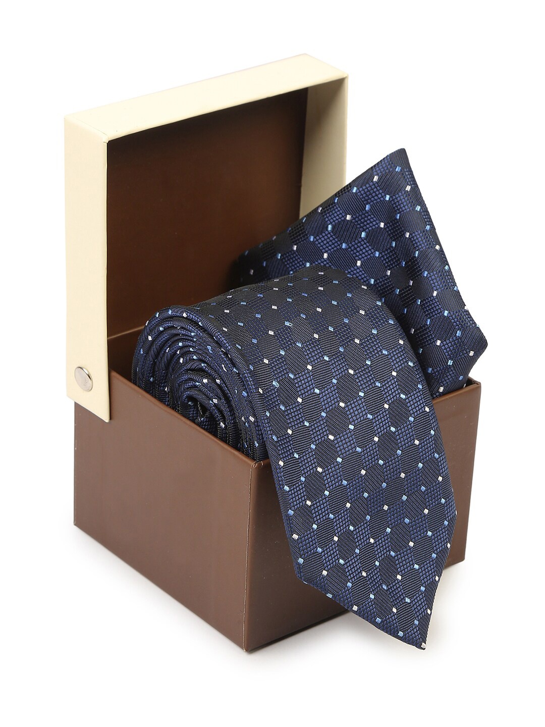 

Hashburys Set Of 2 Tie and Pocket Square Gift Set, Navy blue