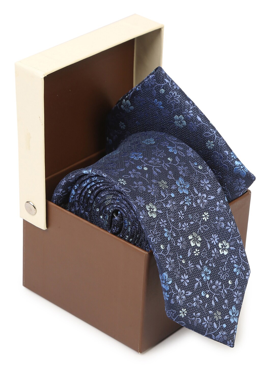 

Hashburys Men Premium Tie and Pocket Square Accessory Gift Set, Navy blue