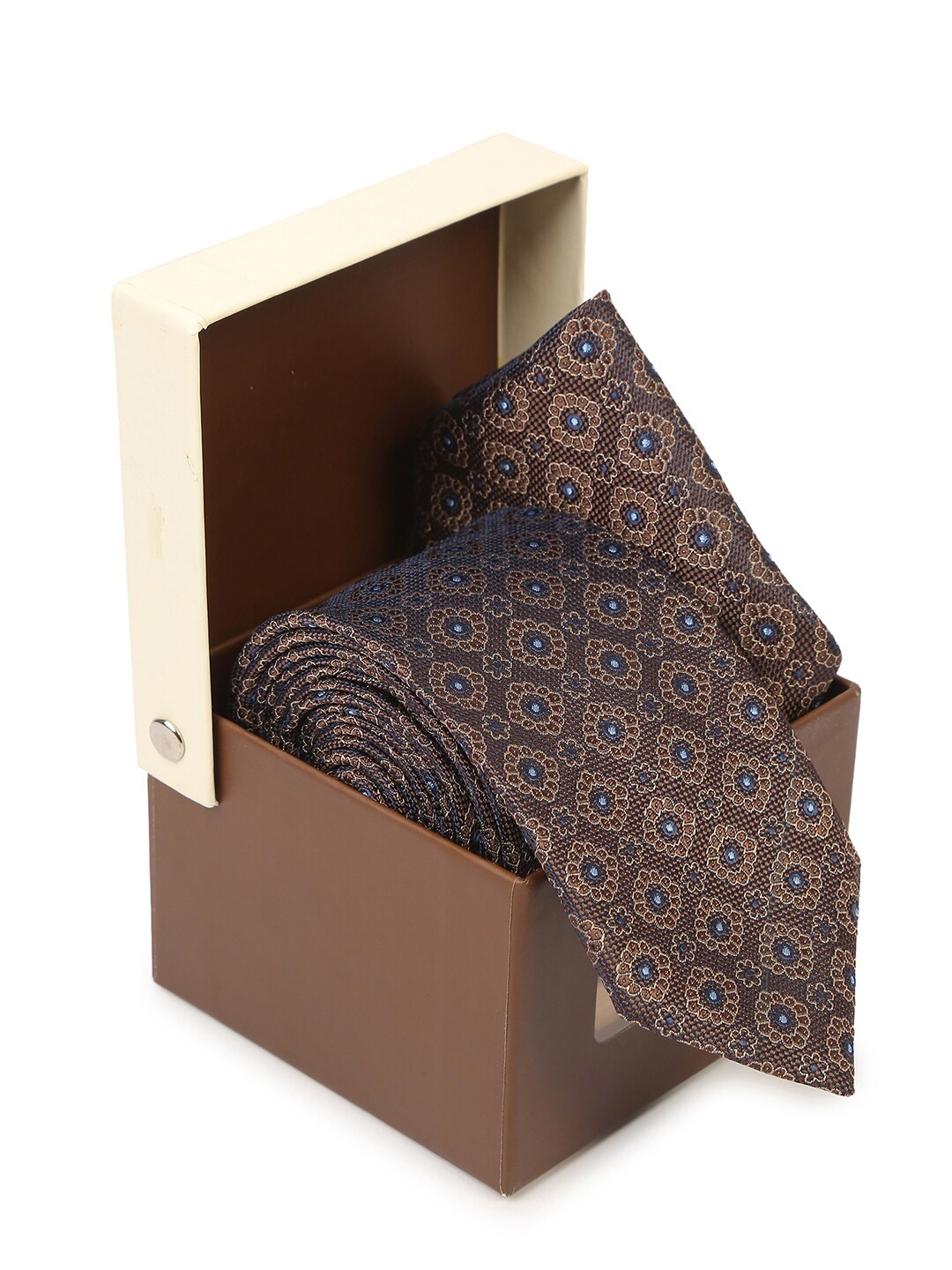 

Hashburys Men Premium Tie and Pocket Square Accessory Gift Set, Brown