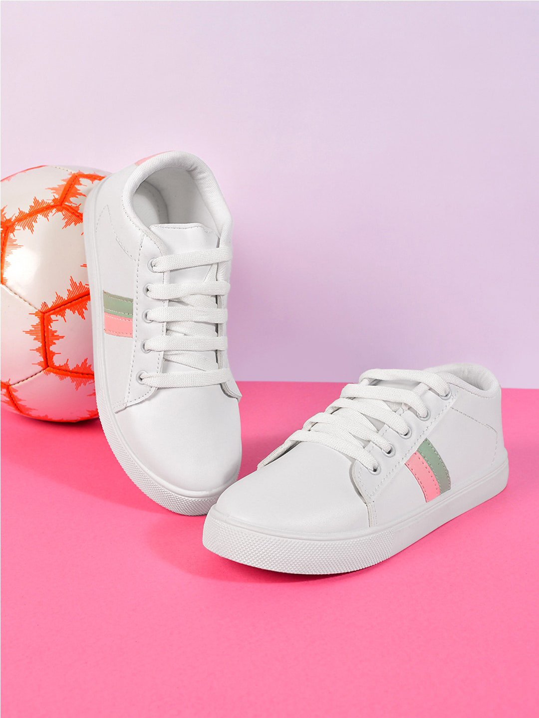

Longwalk Women Striped Basics Sneakers, Pink