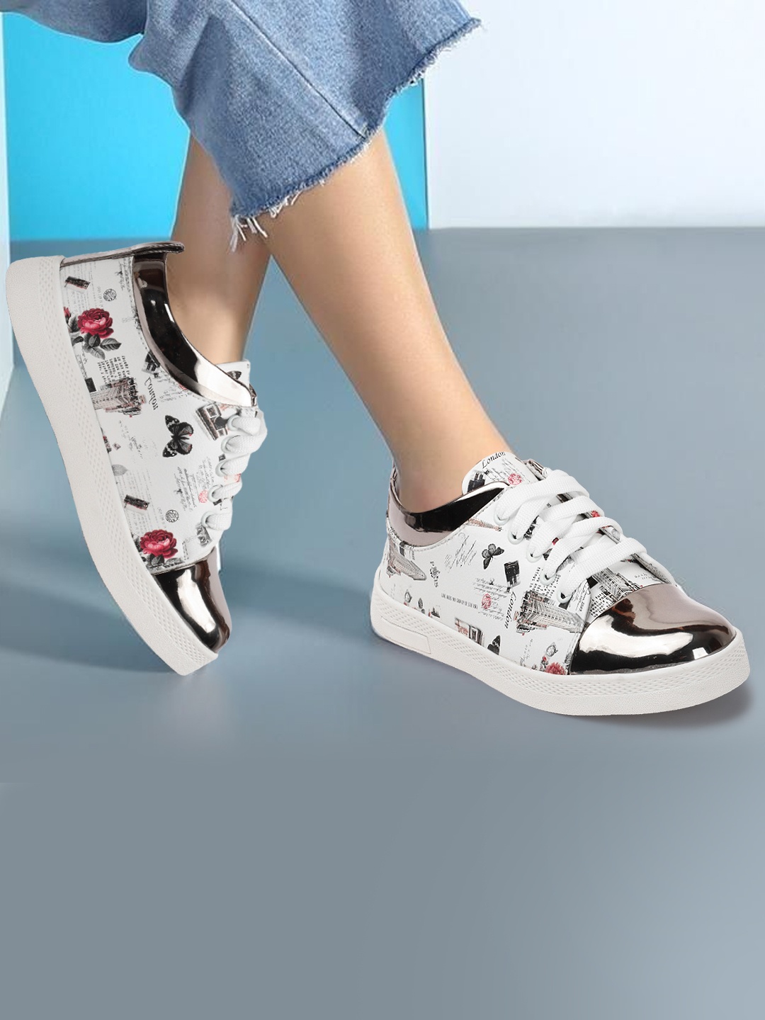 

Longwalk Women Printed Comfort Insole Sneakers, Grey